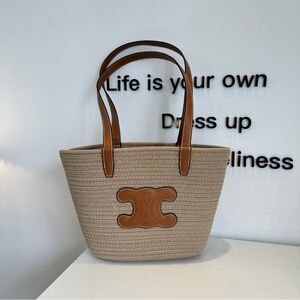 Celine 42X 25X 30cm straw tote bag